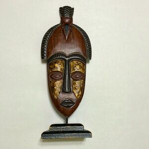 African Tribal Mask Decor on Stand